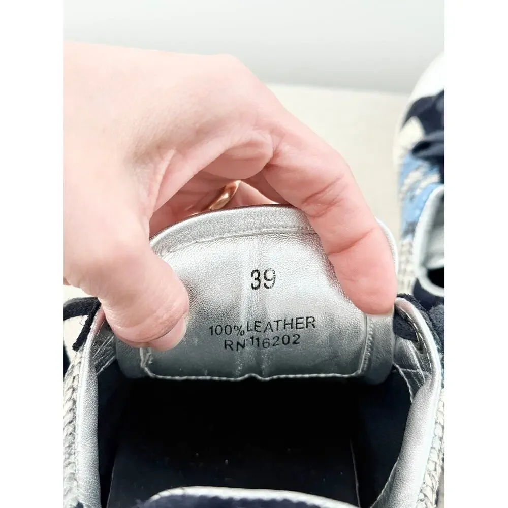 Zadig & Voltaire Python Snakeskin Leather Lace Up Sneakers Shoes Wild Blue EU 39 - Picture 6 of 7